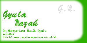 gyula mazak business card